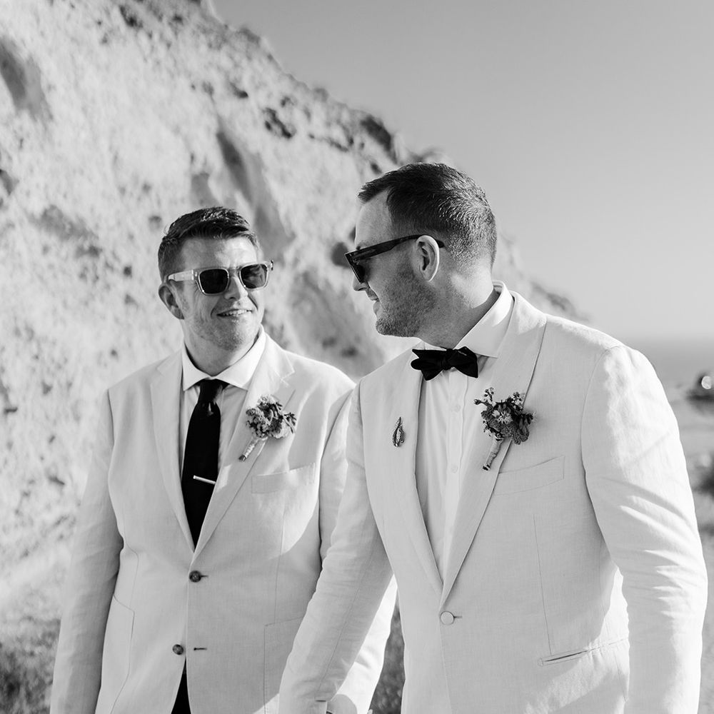 Greece destination wedding for two grooms