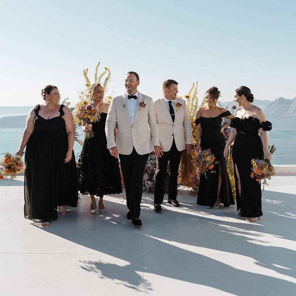 wedding-party-with-black-bridesmaid-dresses