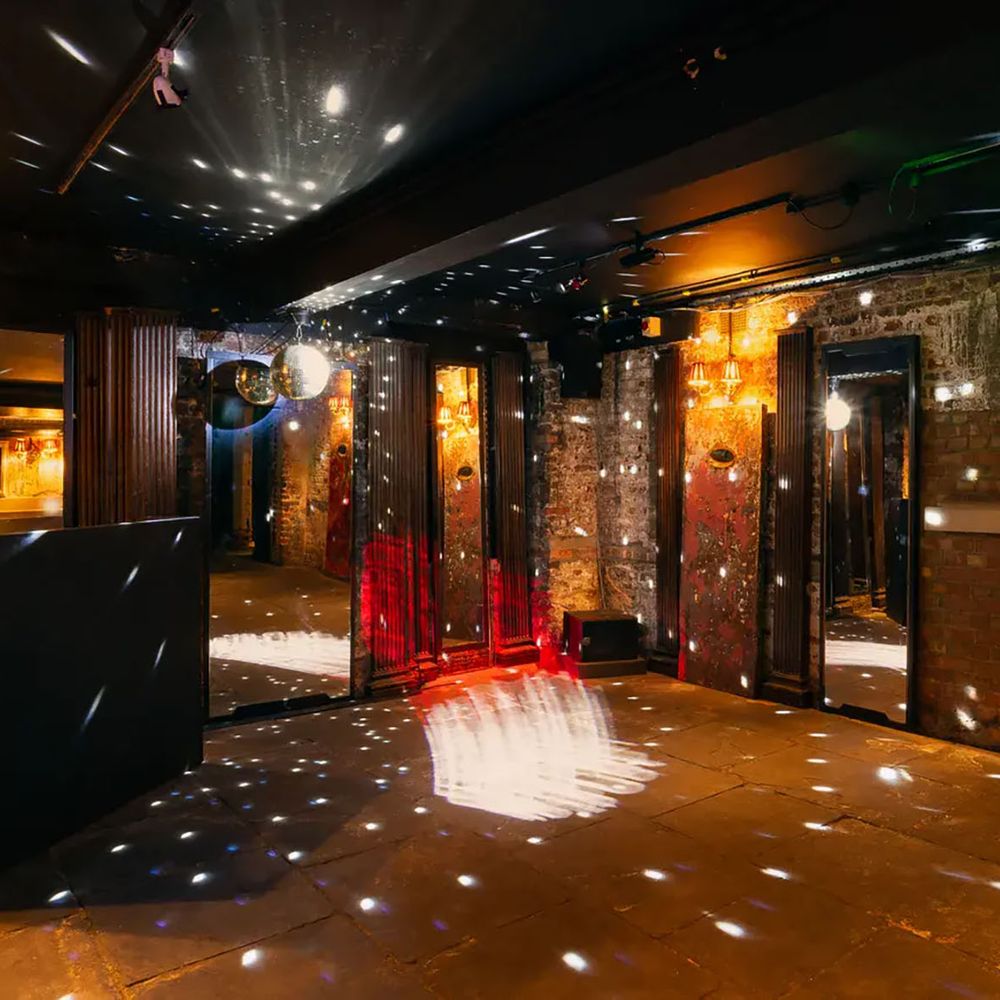 Brunswick House engagement party venue cellar dancefloor