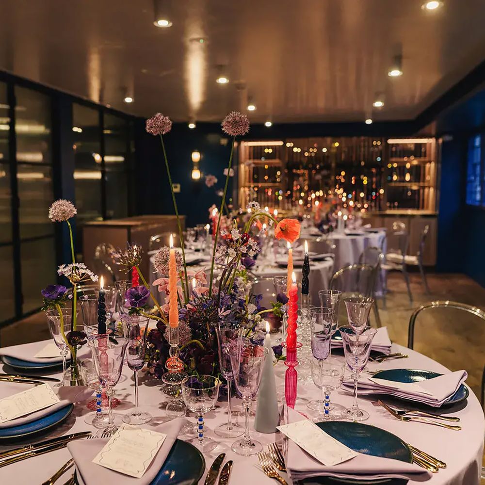 Engagement party table setting at The Marylebone Hotel