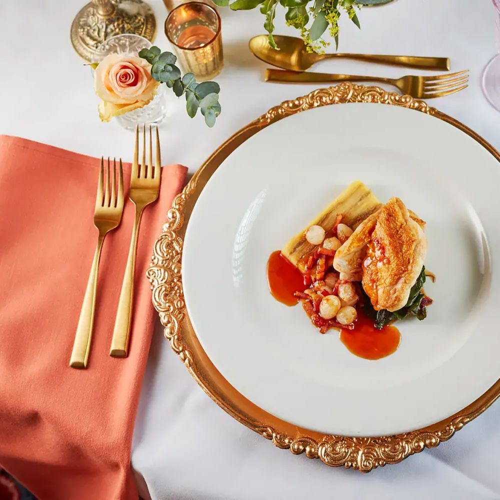 The Montagu Arms Hampshire engagement party plated food 