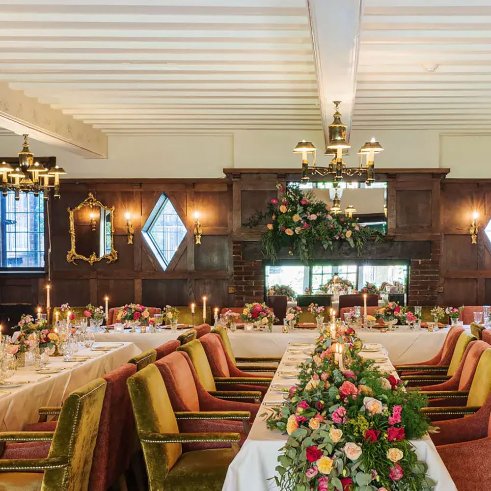 The Montagu Arms Hampshire engagement party venue indoor table setting