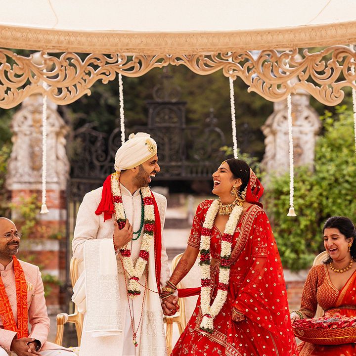 Red and gold Hindu wedding ceremony 