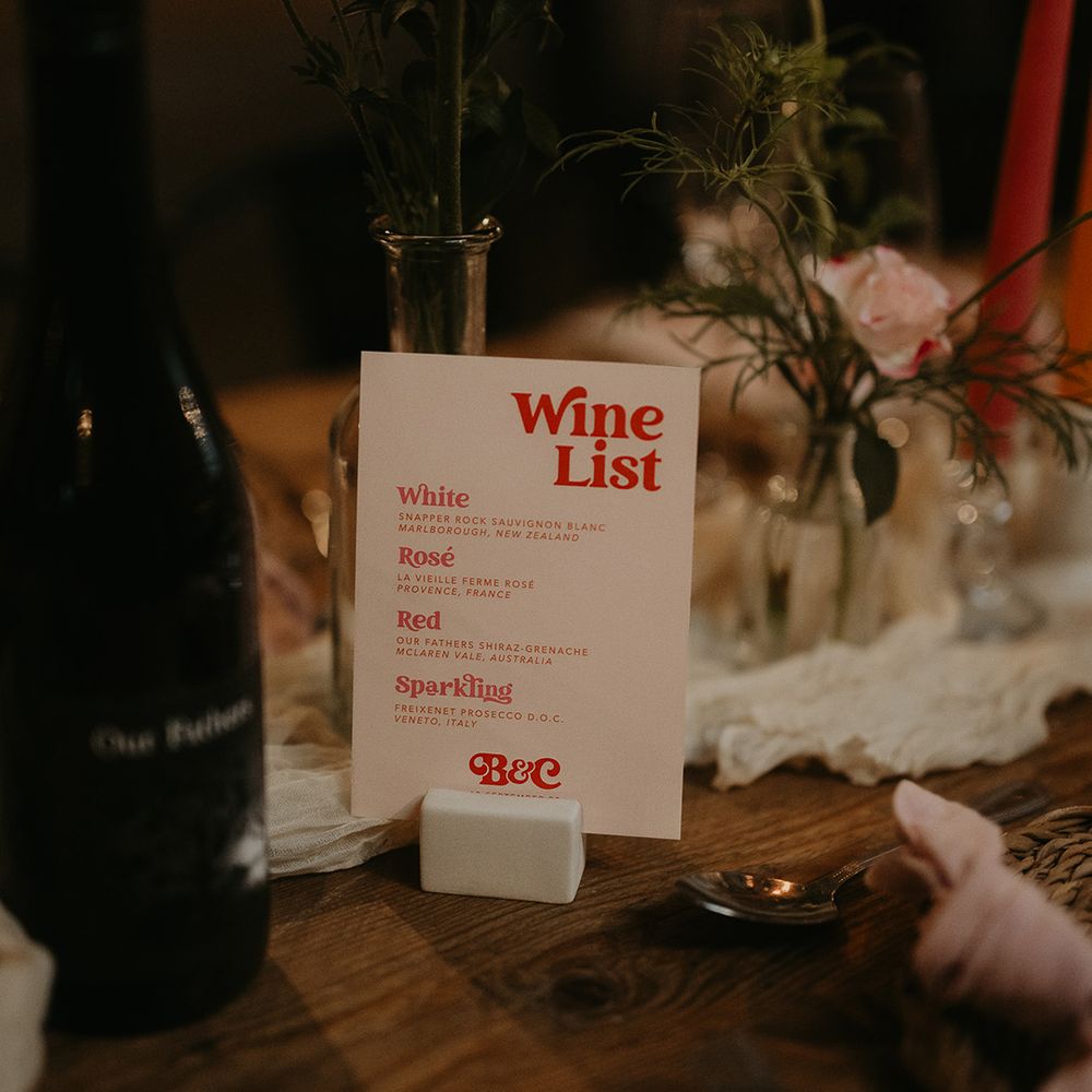 Wine list and menu design 