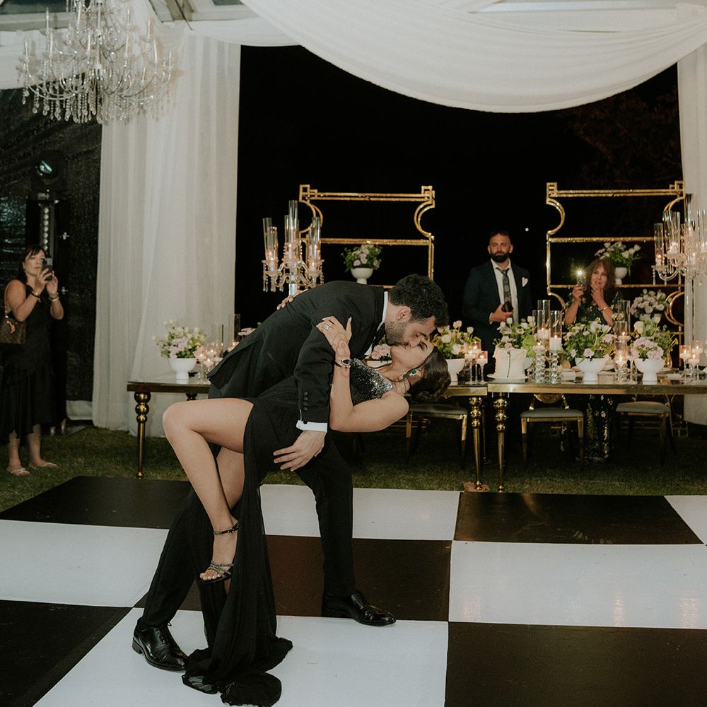 black-and-white-checkered-dance-floor-with-chandelier