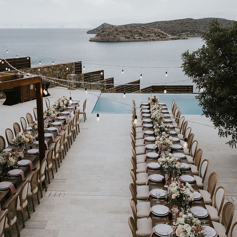 Outdoor tables for Crete, Greece destination wedding