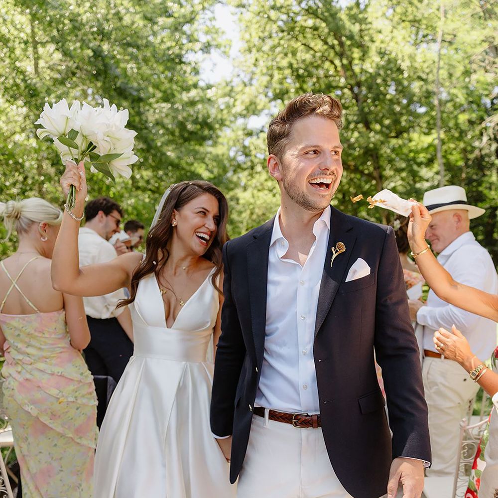 Bride and groom at France destination wedding