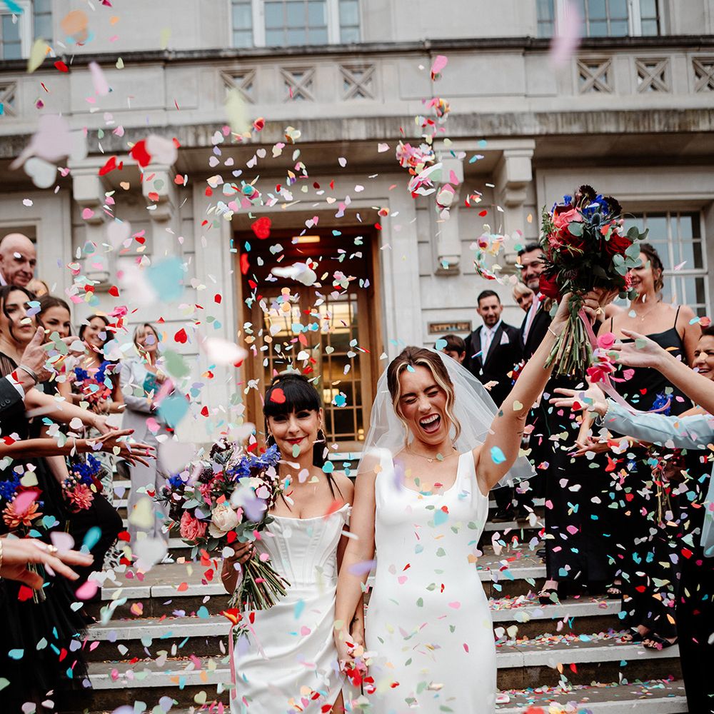 colourful-confetti-moment-for-two-brides