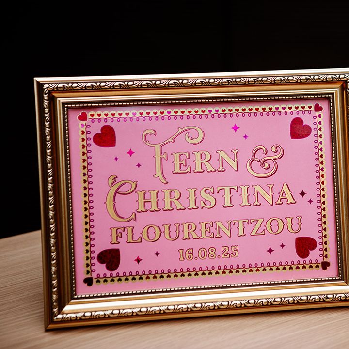 pink-heart-wedding-signage