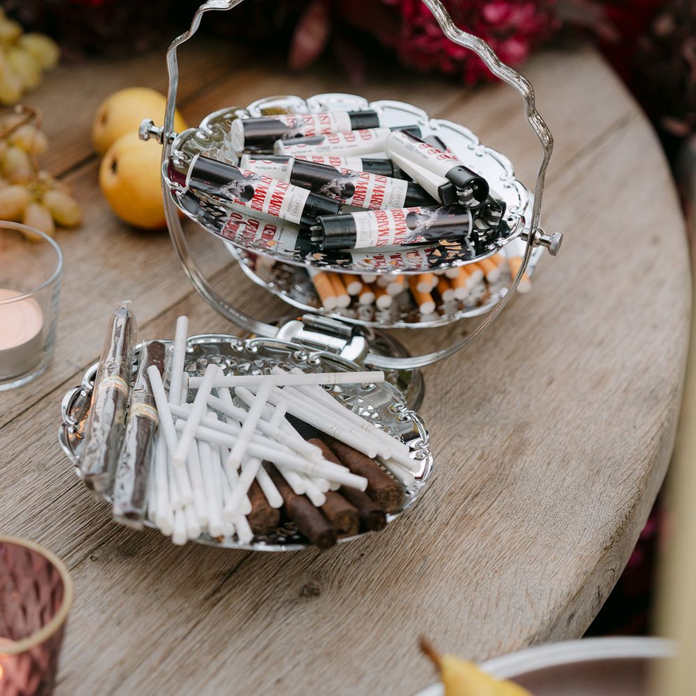 cigarettes-and-drinks-in-silver-dishes