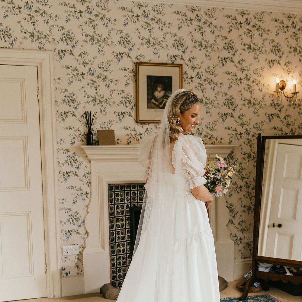 Bride in Unbridled Studio wedding dress