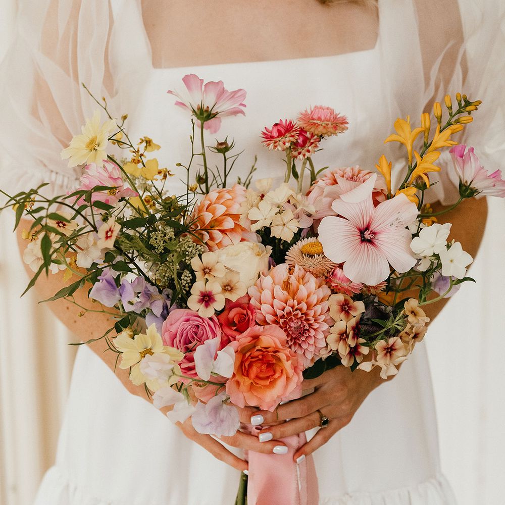 pink-spring-wedding-bridal-bouquet-with-pink-ribbon