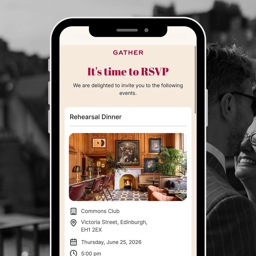 Gather online wedding RSPV platform dashboard