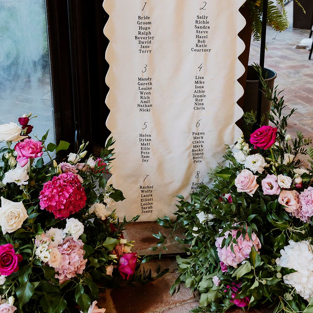 fabric-seating-chart-with-bow-design-and-scalloped-edges