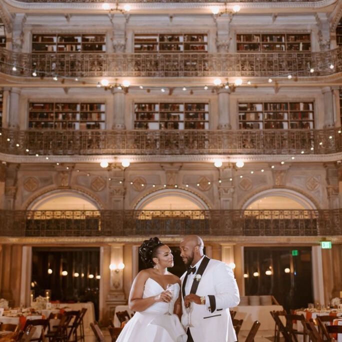 Couple at George Peabody Library 
