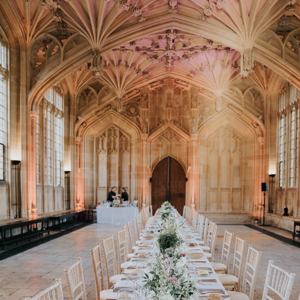 Luxury wedding breakfast at Bodleian library 