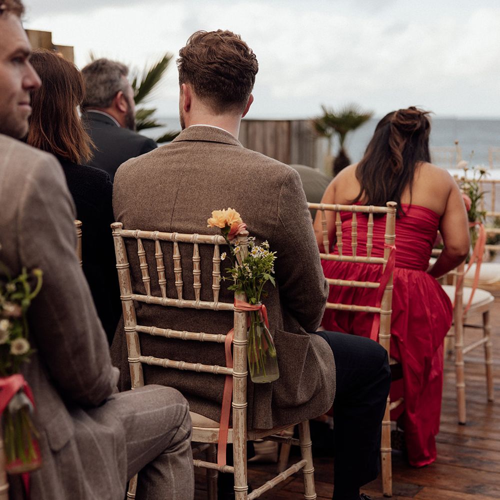 Mini flower aisle chair decor 