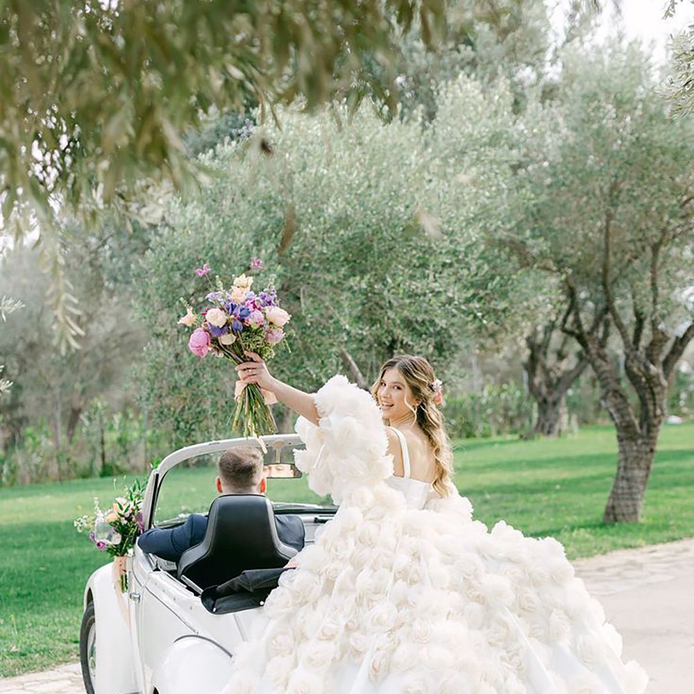3d textured floral spring wedding dress in princess silhouette