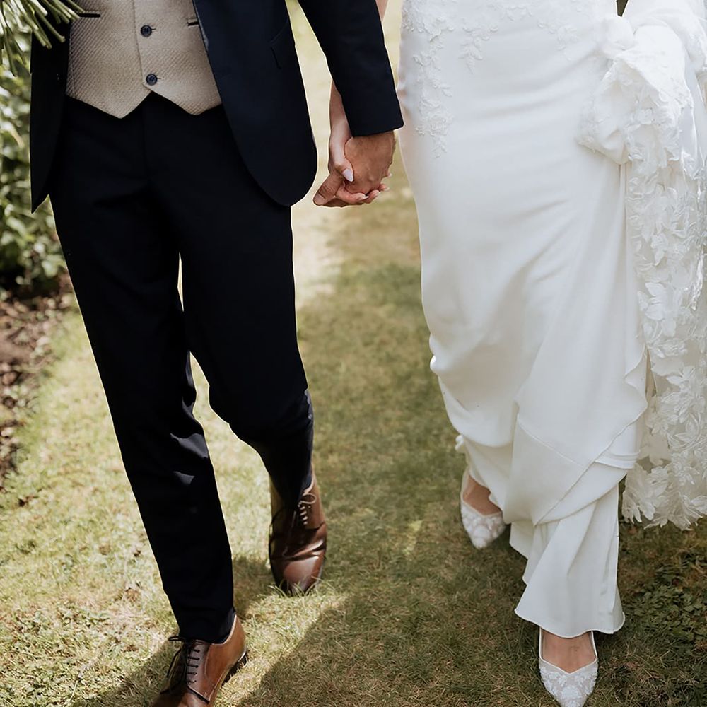 Floral spring wedding dress with spaghetti straps