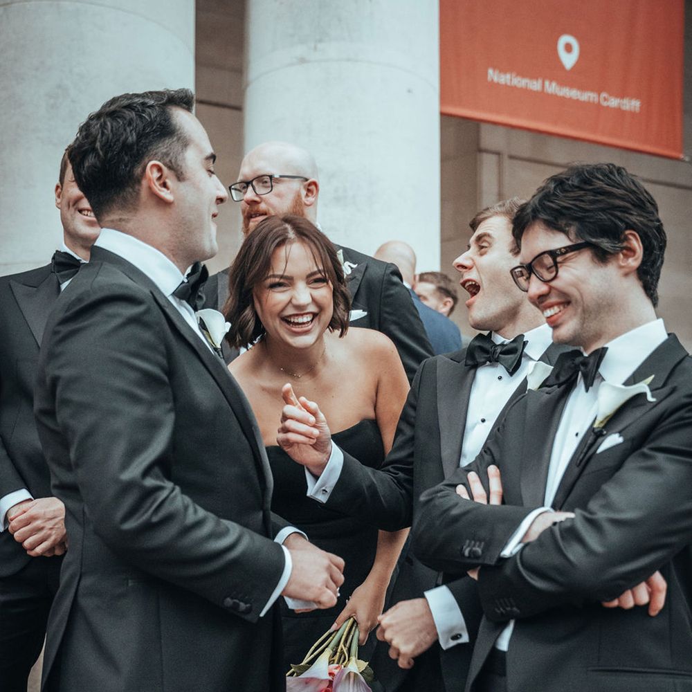 Guests celebrating together after the ceremony 