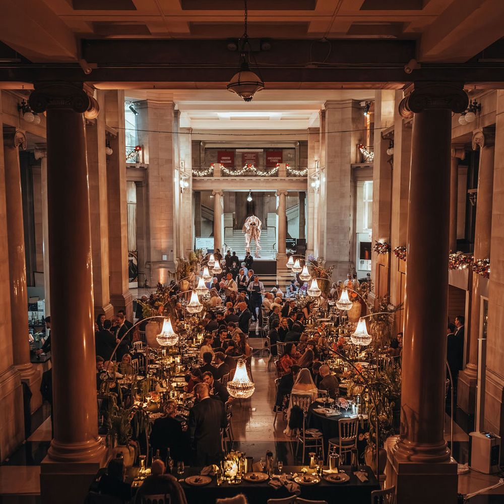 Wedding breakfast at museum wedding styled by Strawberry Maple