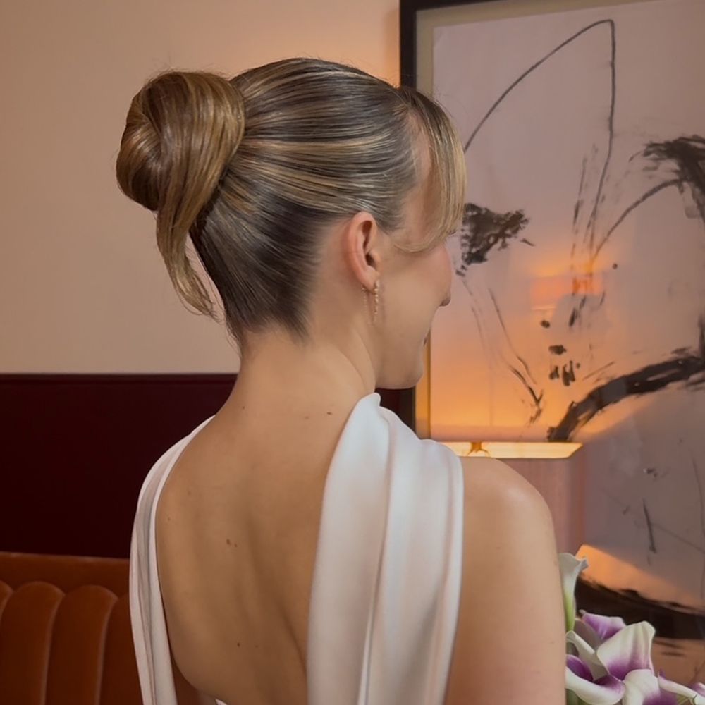 Elegant bridal sleek bun