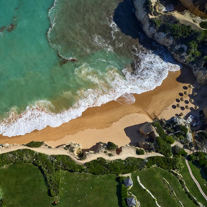 Vila Vita Parc beach aerial view 