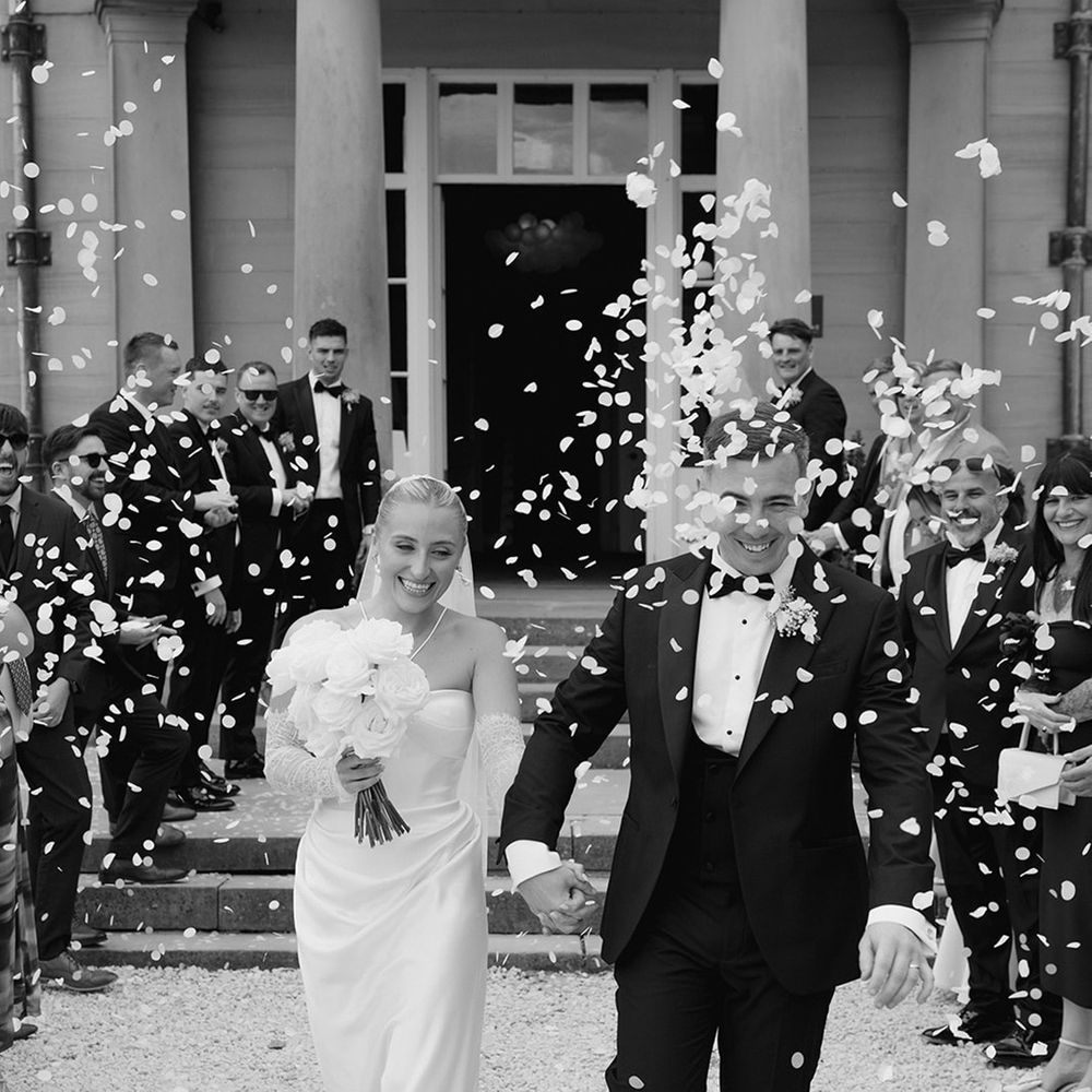 Confetti exit at Saltmarshe Hall 