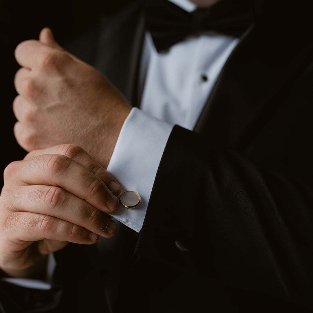Pearl cufflinks for groom 