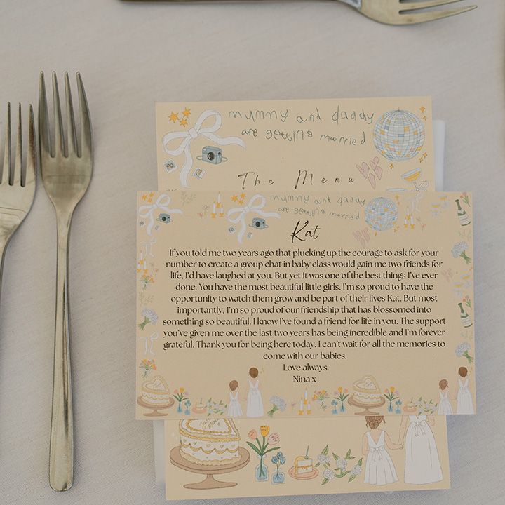 Personalised poem wedding favour 