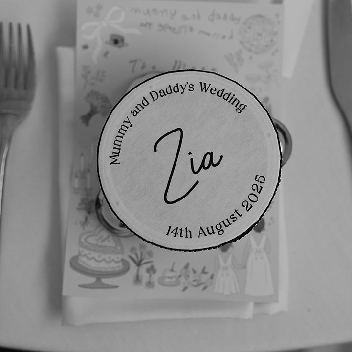 Tambourine wedding favours for kids 