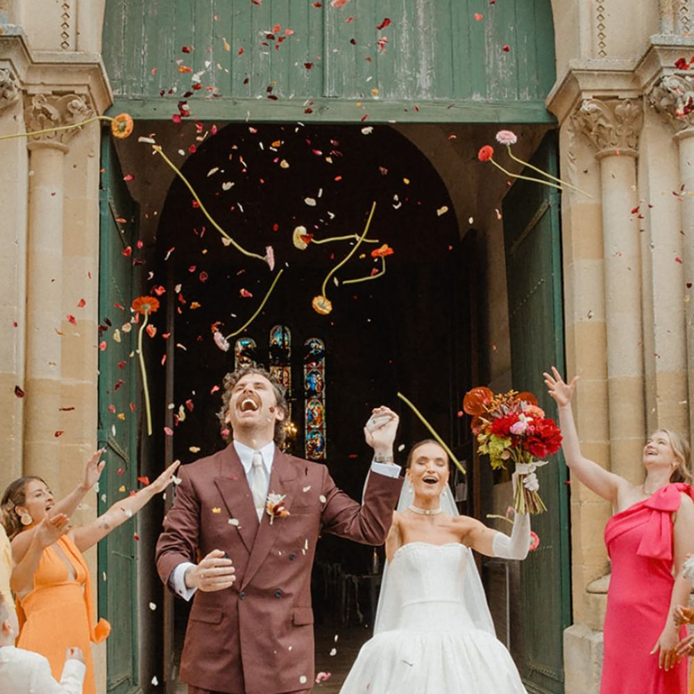 Chocolate brown spring wedding suit