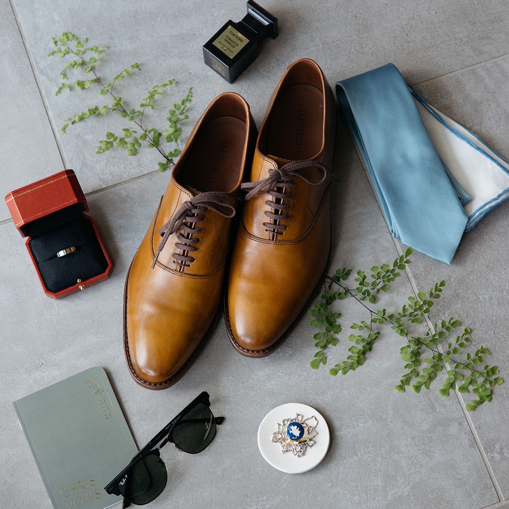 Groom accessories with leather shoes 