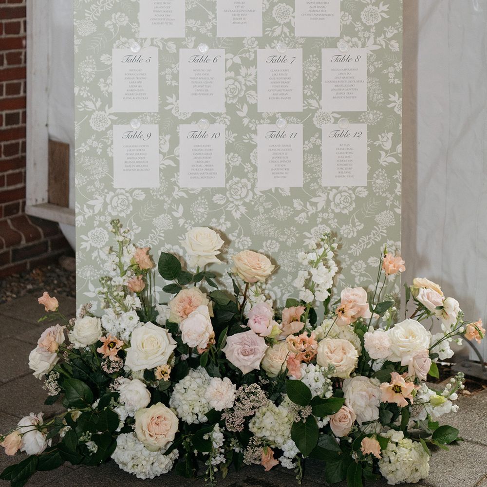 Sage green wedding seating chart signage 