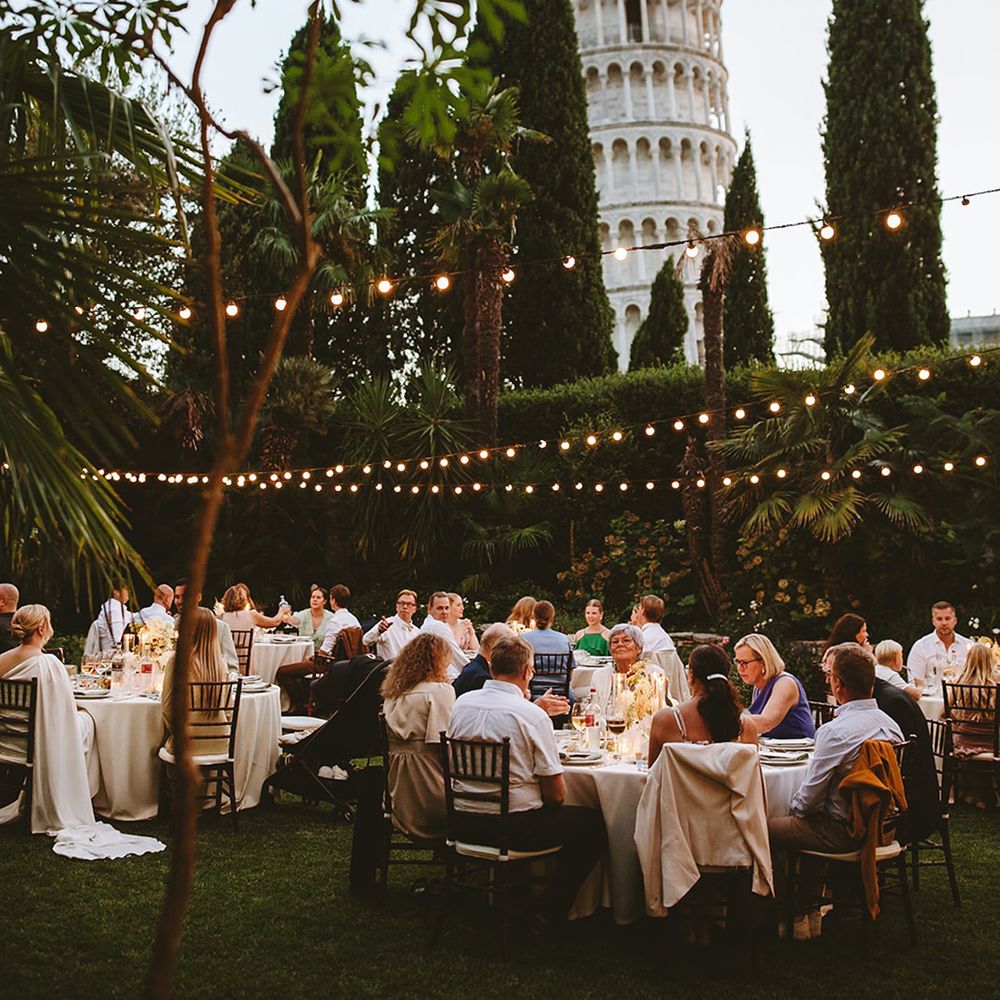 Outdoor wedding breakfast for destination wedding 