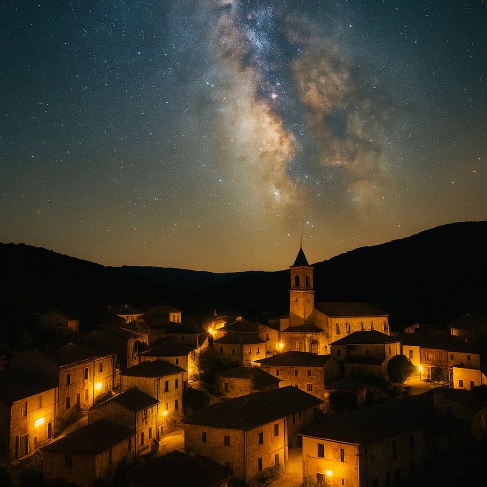 Galaxy shines brightly over town 