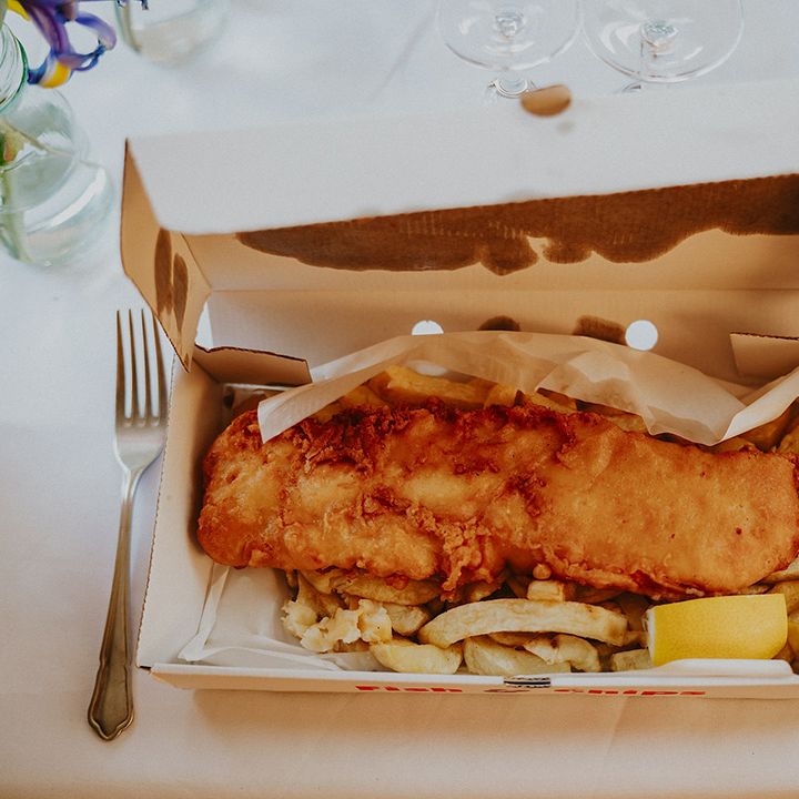 Fish and chips wedding food 