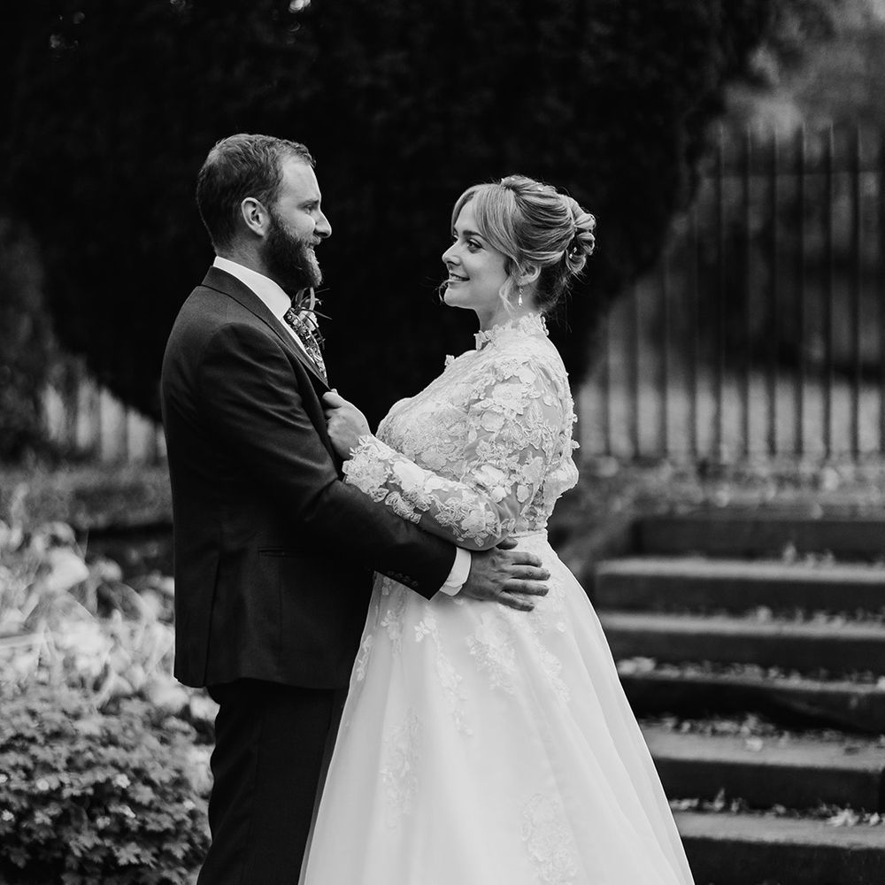 Black and white couple photo 