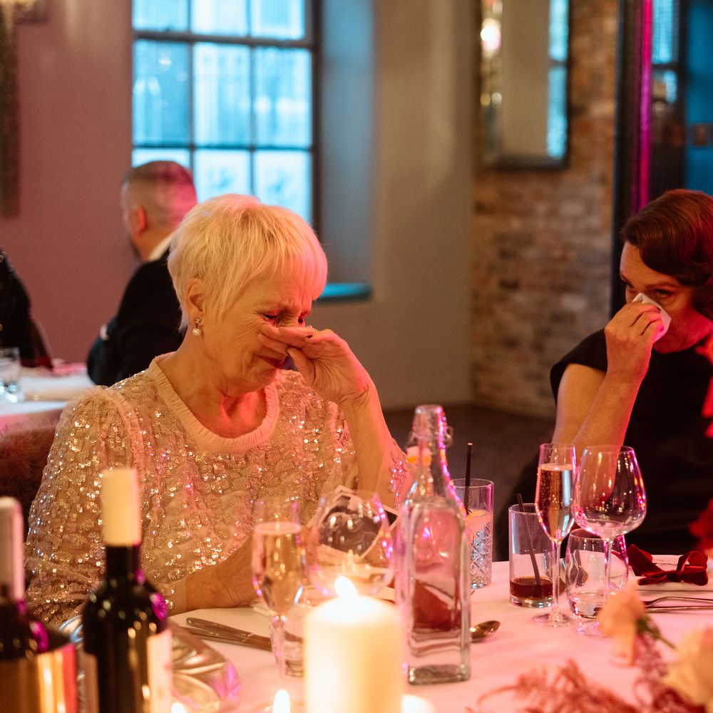 guests tearing up at wedding speeches