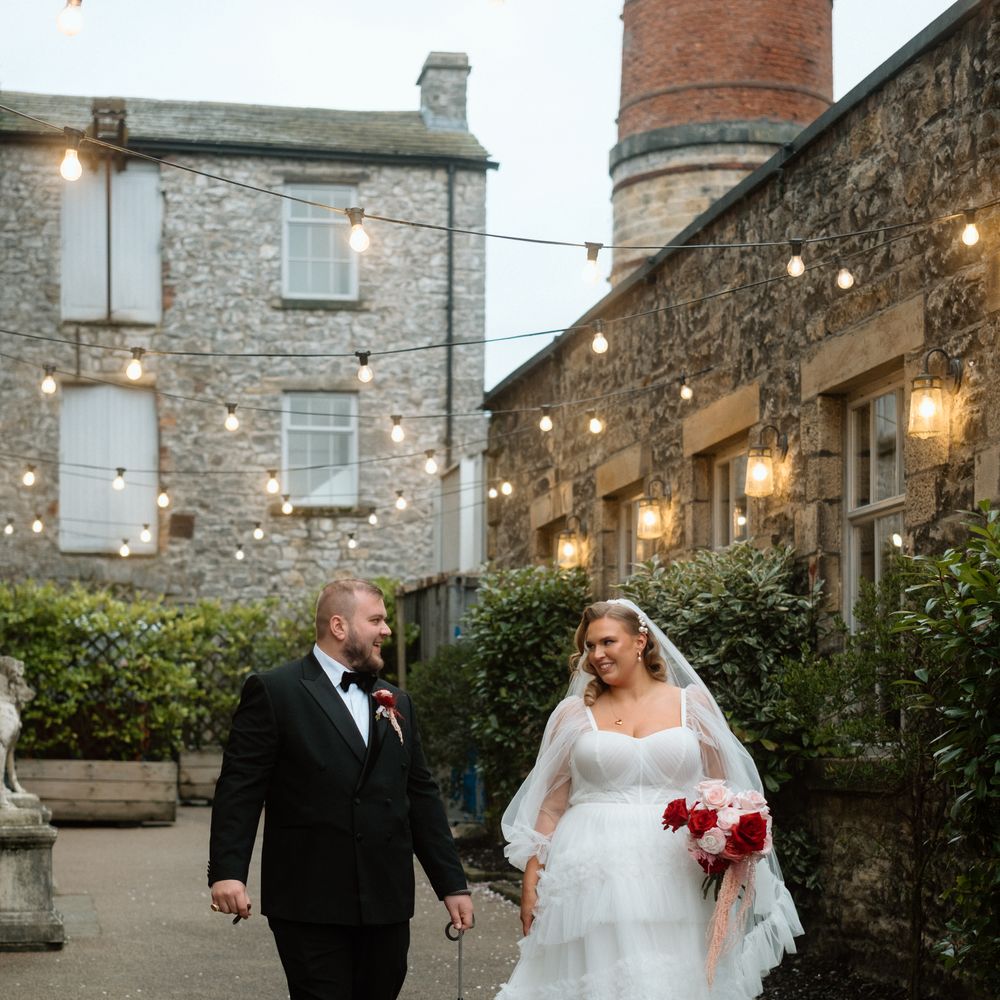 married couple with pet bulldog