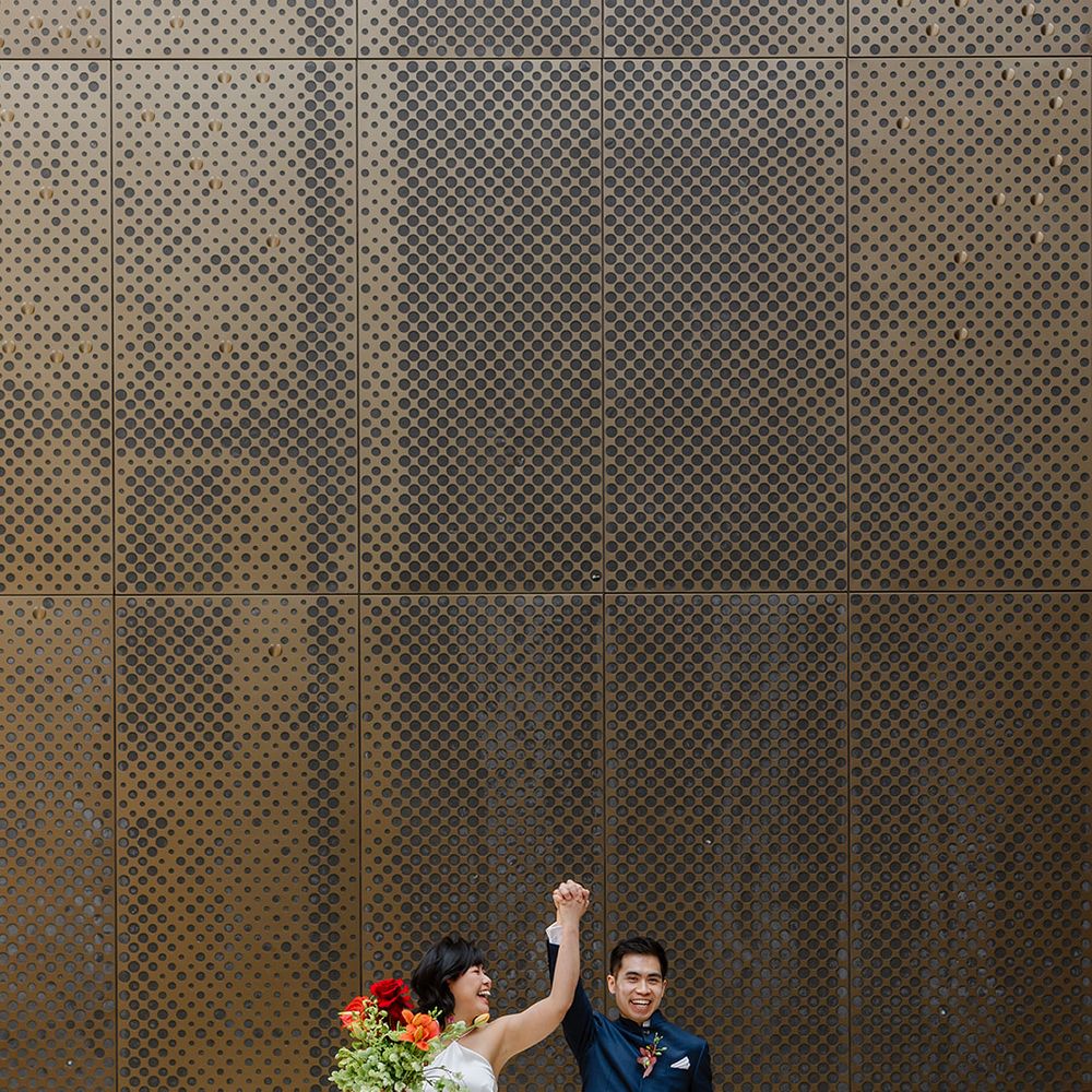 married couple celebrating