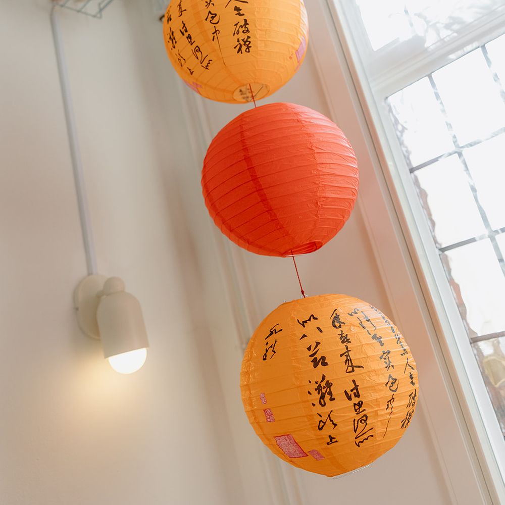 orange and red traditional lantern decor