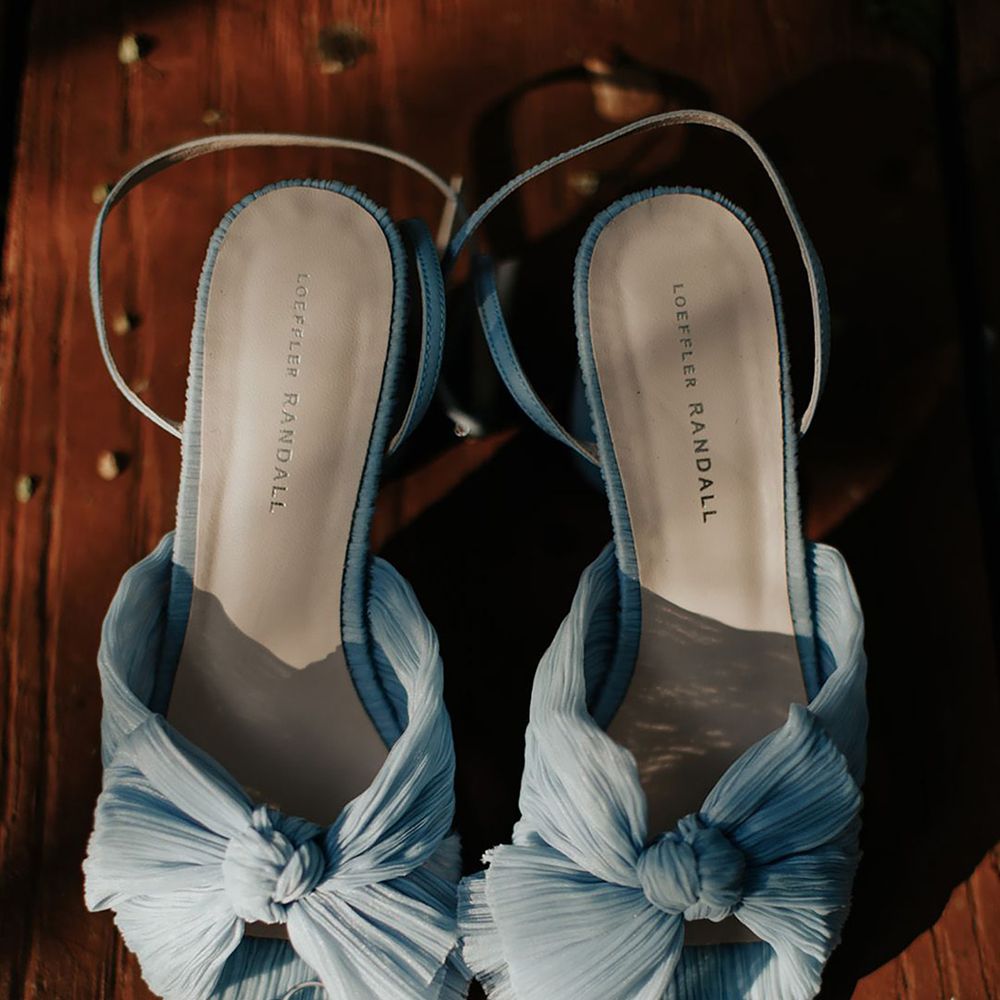 Something blue Loeffler Randall wedding shoes