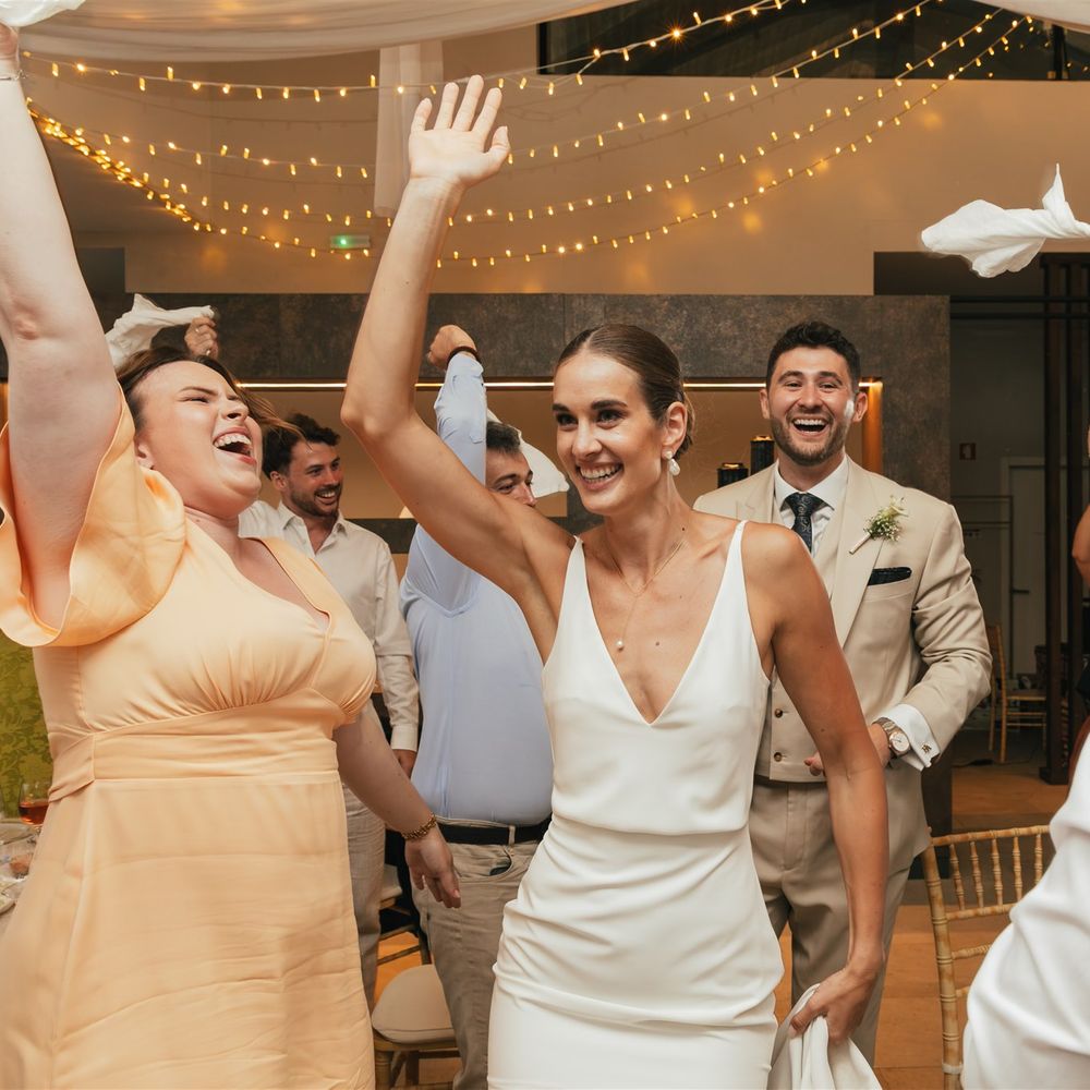 bride and groom wedding breakfast entrance