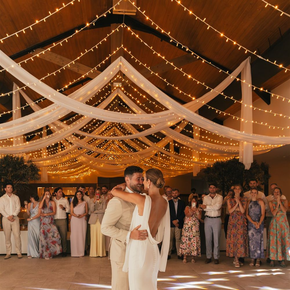 first dance under draping decor