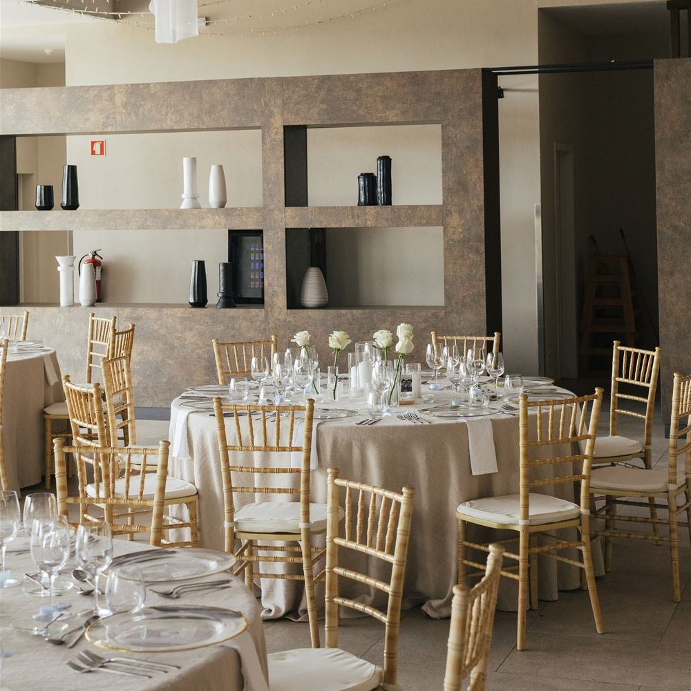 white draping receptions styling