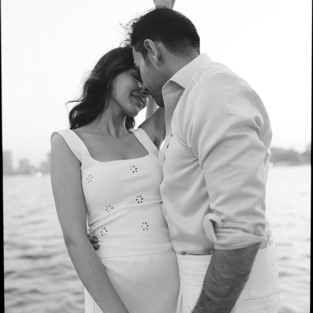 black and white bride and groom portrait at river nile