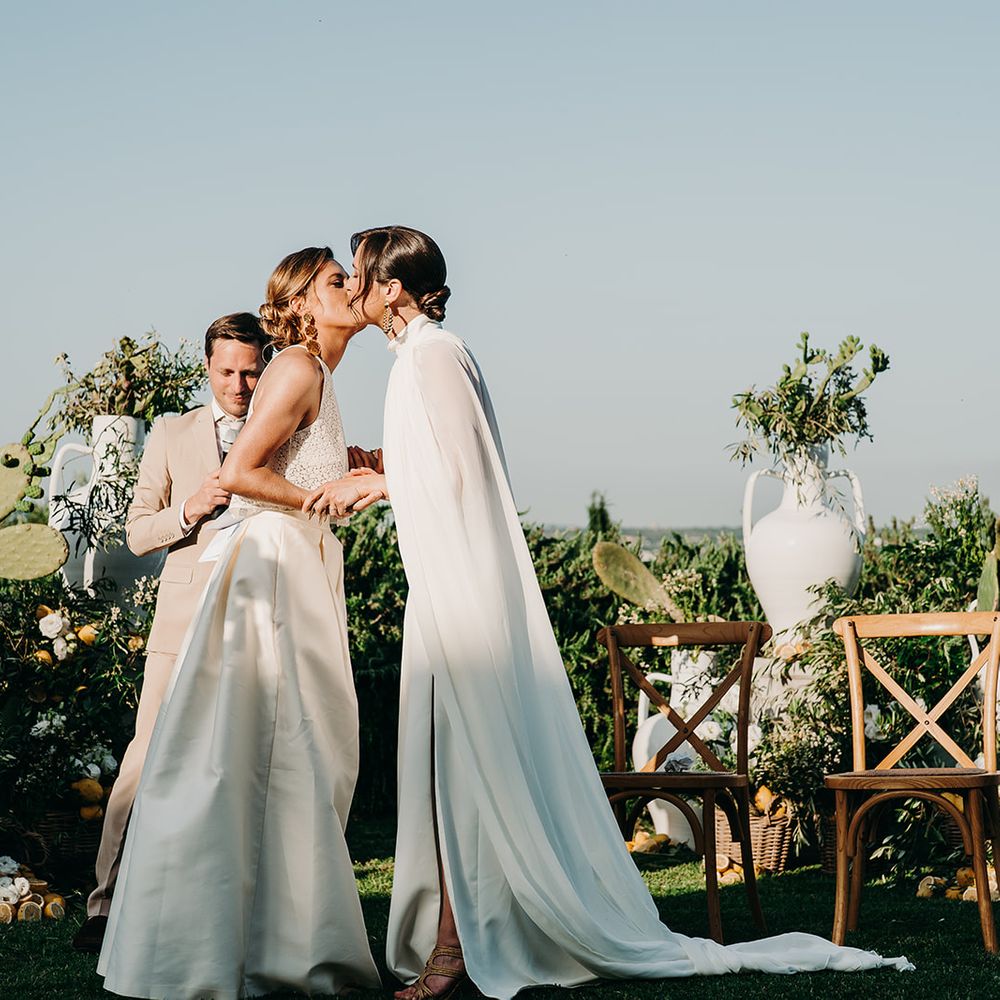 brides first kiss as a married couple