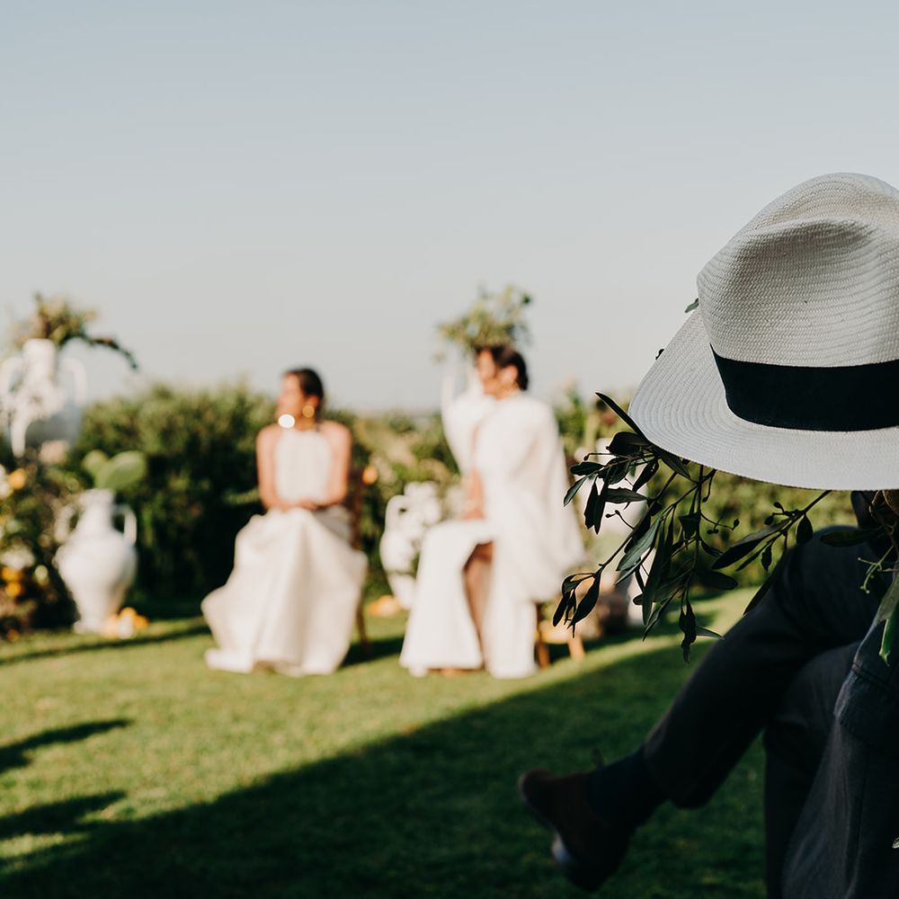 ceremony speeches with brides sat