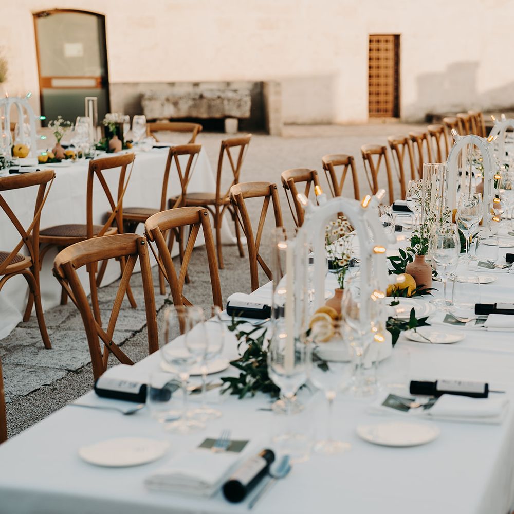 long green and yellow accent tablescapes